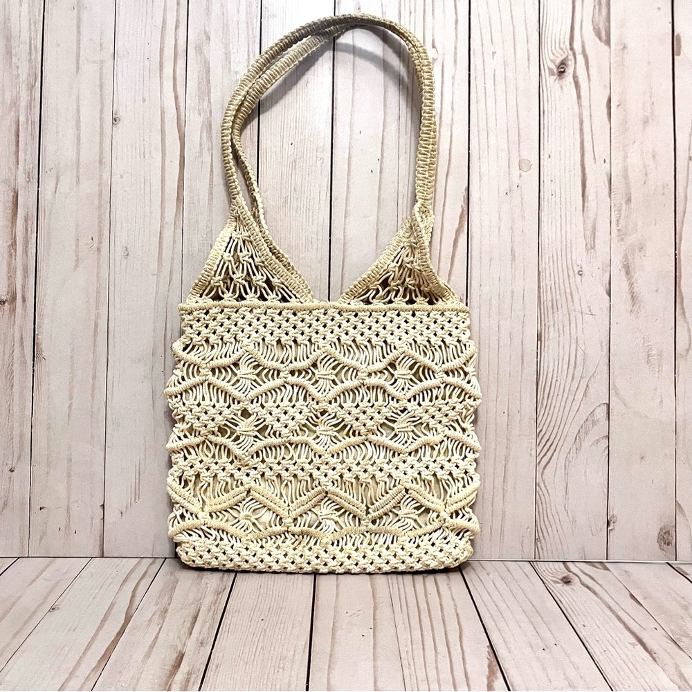 Handmade Macrame Woven Purse 10” Straps